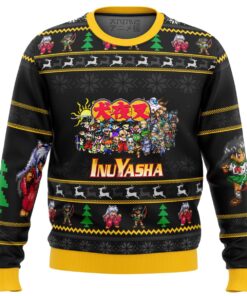 Inuyasha And Kagome Pixel Art Style Ugly Christmas Sweater Best Gift For Fans