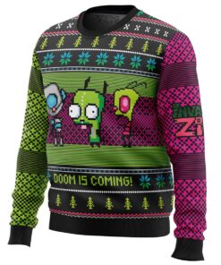 Invader Zim Pixel Art Style Ugly Christmas Sweater Funny Gift For Fans