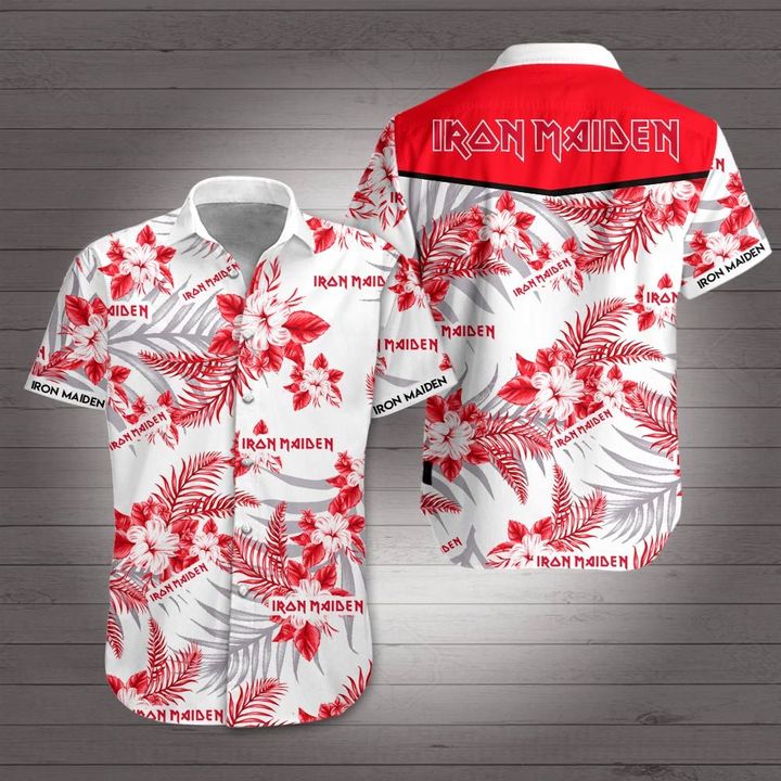 Iron Maiden Coconut Tree Patterns Aloha Shirt Best Hawaiian Shirts