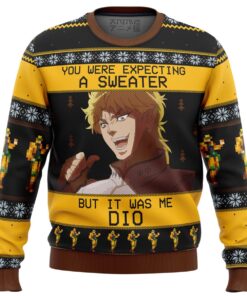 It Was Me Dio JoJo’s Bizarre Adventure Black Yellow Ugly Christmas Sweater For Men Women