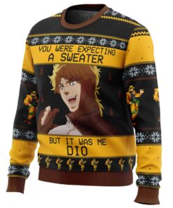 It Was Me Dio Jojos Bizarre Adventure Black Yellow Ugly Christmas Sweater For Men Women 6