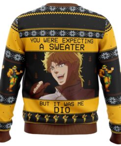 It Was Me Dio Jojos Bizarre Adventure Black Yellow Ugly Christmas Sweater For Men Women 7