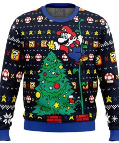 Yoshi Super Mario Xmas Theme Green Red Ugly Christmas Sweater Gift For Game Lovers