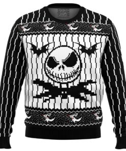 Jack Skellington The Nightmare Before Christmas Black White Ugly Xmas Sweater Funny Gift For Fans 1