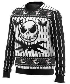 Jack Skellington The Nightmare Before Christmas Black White Ugly Xmas Sweater Funny Gift For Fans