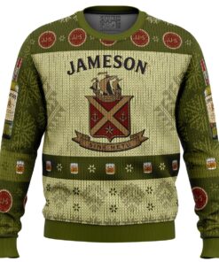 Jameson Irish Whiskey Brand Logo Ugly Christmas Sweater Best Gift For Alcohol Fans