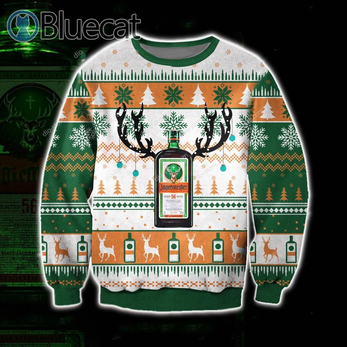 Jć¤germeister Red Ugly Christmas Sweater Gift For Fans