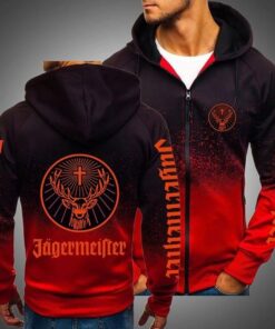 J?germeister Black Red Zip Hoodie For Fans