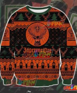 Jć¤germeister Green Ugly Christmas Sweater Gift For Fans