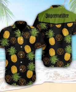 Jã¤germeister Leaves Patterns Tropical Hawaiian Shirt Size From S To 5xl