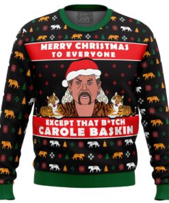 Joe Exotic Tiger King Except That Btch Funny Ugly Christmas Sweater Gift For Fans 1