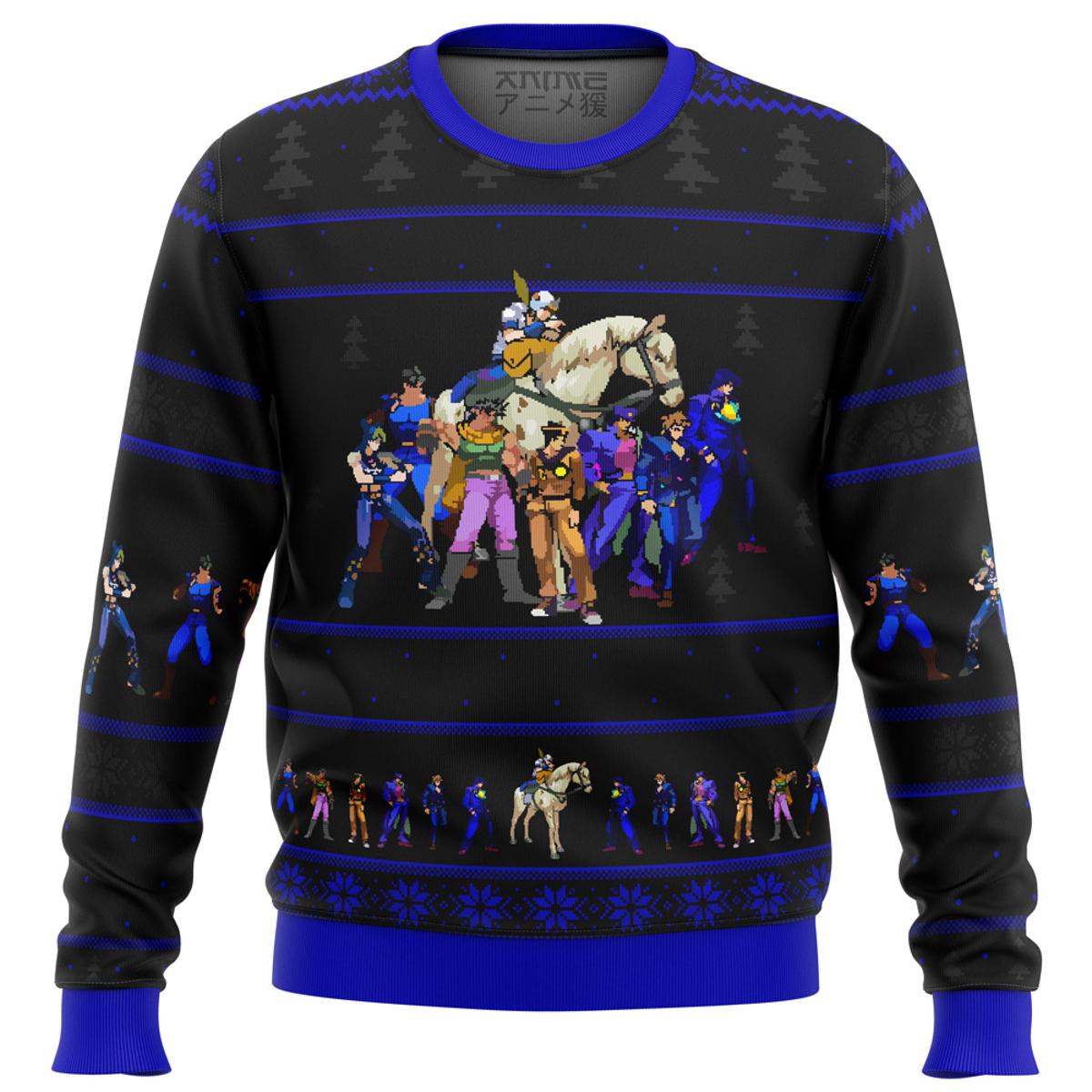 Jojo’s Bizarre Adventure Generations Black Ugly Xmas Sweater Best Gift For Fans