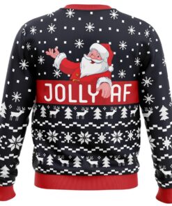 Jolly Af Santa Claus Ugly Christmas Sweater Gift