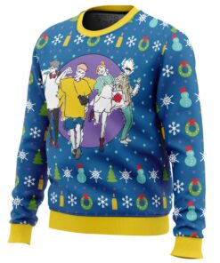 Jujutsu Kaisen Character Fun Walk Blue Ugly Christmas Sweater Best Xmas Gift For Fans 2