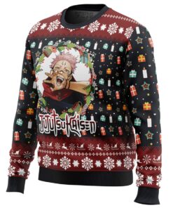 Jujutsu Kaisen Character Ryomen Sukuna Xmas Style Ugly Christmas Sweater For Manga Anime Fans