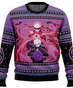 Jujutsu Kaisen Character Fun Walk Blue Ugly Christmas Sweater Best Xmas Gift For Fans