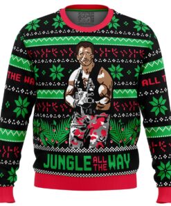 Jungle All The Way Arnold Schwarzenegger Famous Actor Ugly Christmas Sweater Best Gift For Fans 1