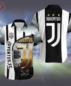 Juventus Fc 3d Logo Black White Limited Edition Hawaiian Shirt Best Gift Ideas