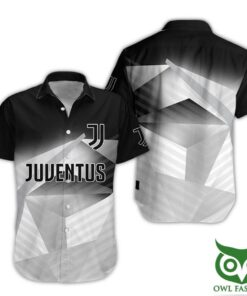 Juventus Fc Black White Special Design Hawaiian Shirt Gift For Seria A Fans