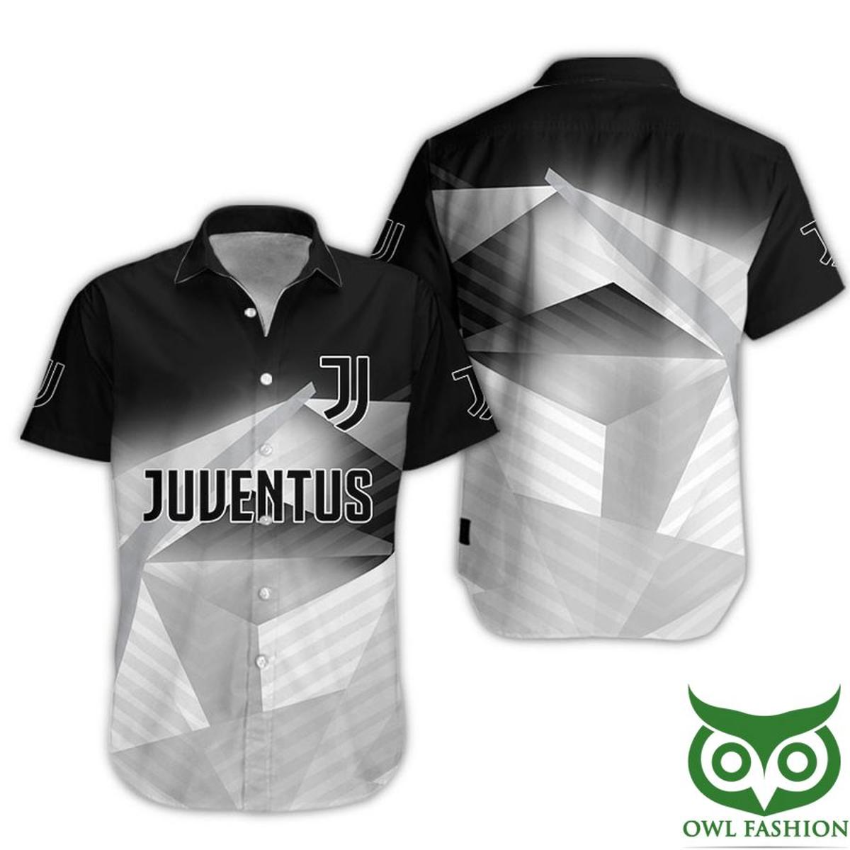 Juventus Fc 3d Logo Black White Limited Edition Hawaiian Shirt Best Gift Ideas