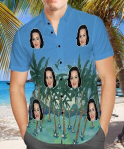 Katy Perry Blue Coconut Grove Aloha Shirt Funny Gift For Fans