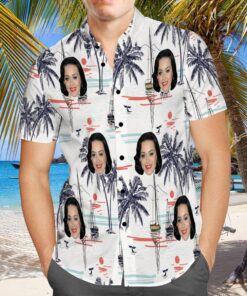 Katy Perry Funny Face White Hawaiian Shirt Size From S To 5xl