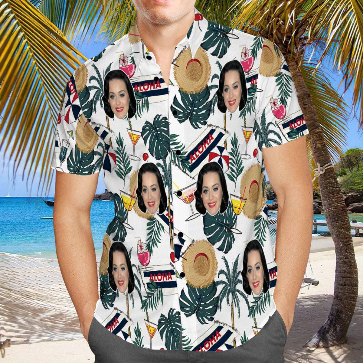 Katy Perry Vintage Chinoiserie Beach Aloha Shirt Best Fan Gifts