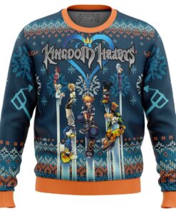 Kingdom Hearts X Disney Characters Blue Ugly Christmas Sweater Gift For Fans