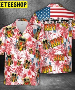 Kiss Baby Yoda Star Wars Parody Hawaiian Shirt Funny Gift For Fans