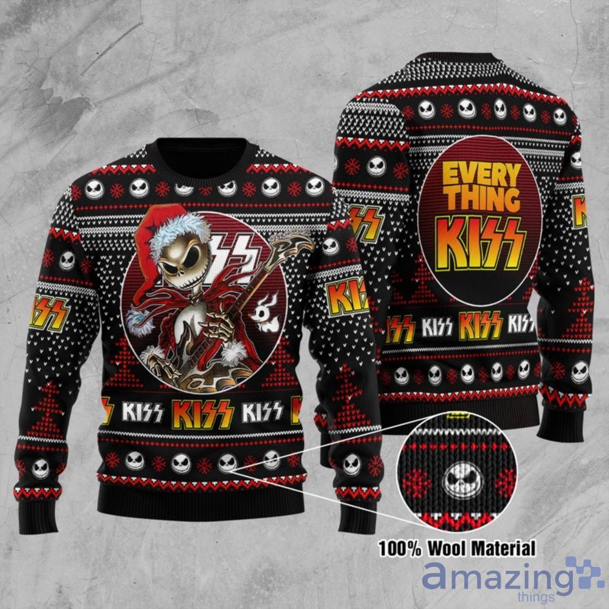 Kiss Roll ‘n Rock I Was Made For Lovin You Ugly Christmas Sweater