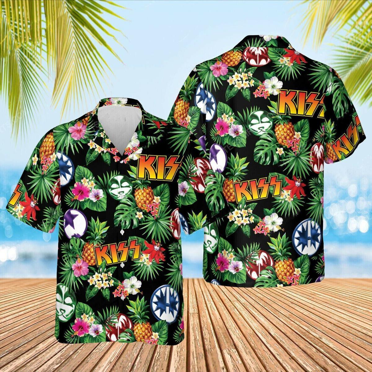 Kiss Rock Band Printed Vintage Hawaiian Shirt Size From S To 5xl