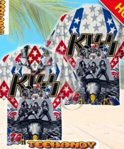 Kiss Usa Eagle Vintage Hawaiian Shirt For Men Women