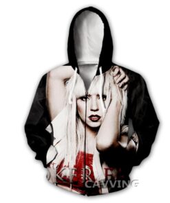 Lady Gaga Black Zip Hoodie For Men And Women