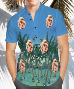 Lady Gaga Blue Coconut Grove Hawaiian Shirt Size From S To 5xl