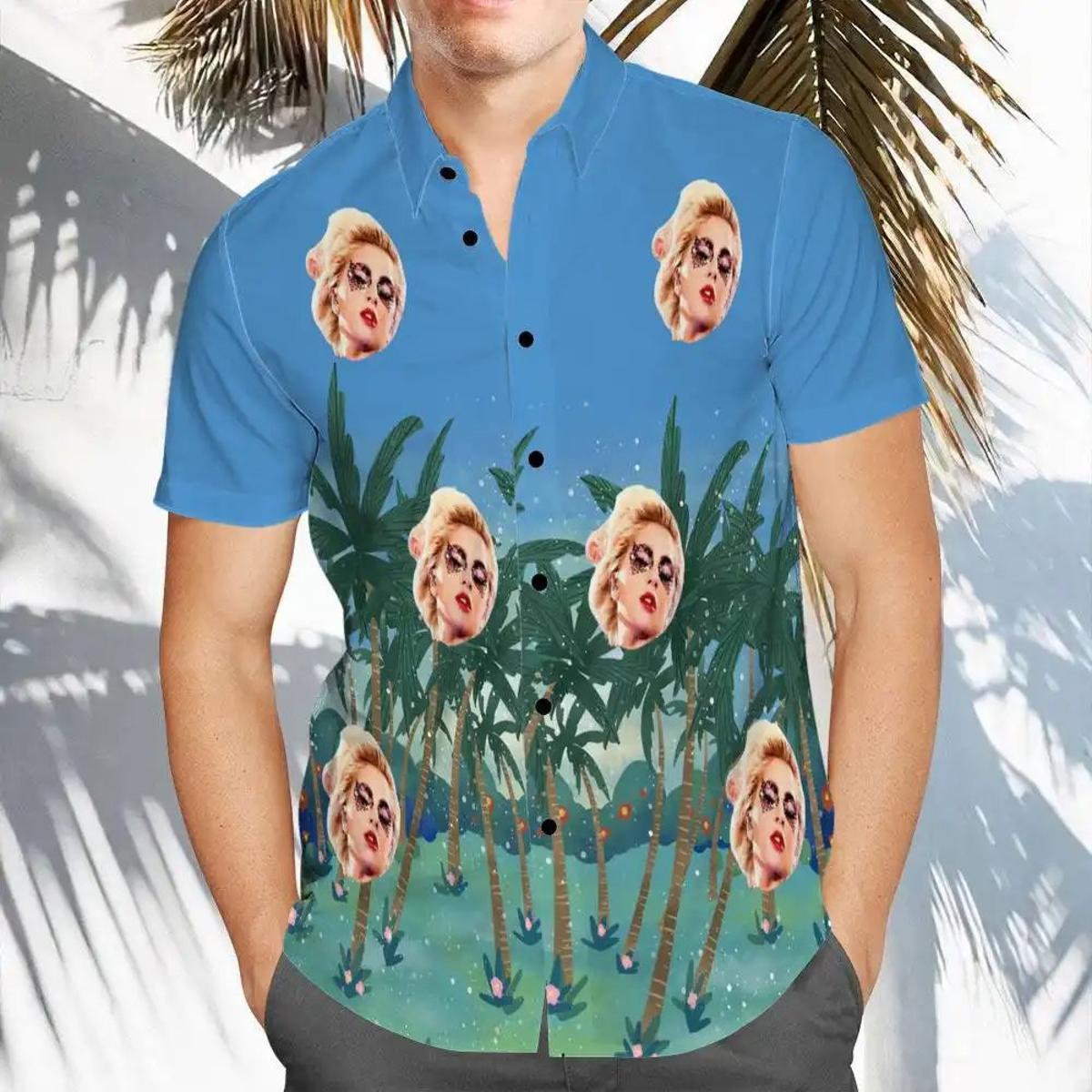 Lady Gaga Pink Coconut Grove Hawaiian Shirt Gift For Fans