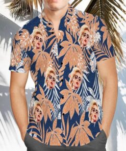 Lady Gaga Vintage Red Floral Pattern Aloha Shirt Gift For Fans