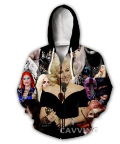 Lady Gaga Style Zip Hoodie Gift For Fans