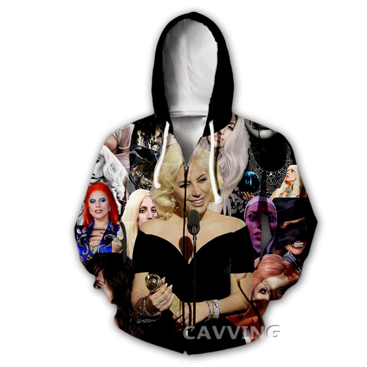 Lady Gaga Black Zip Hoodie For Men And Women