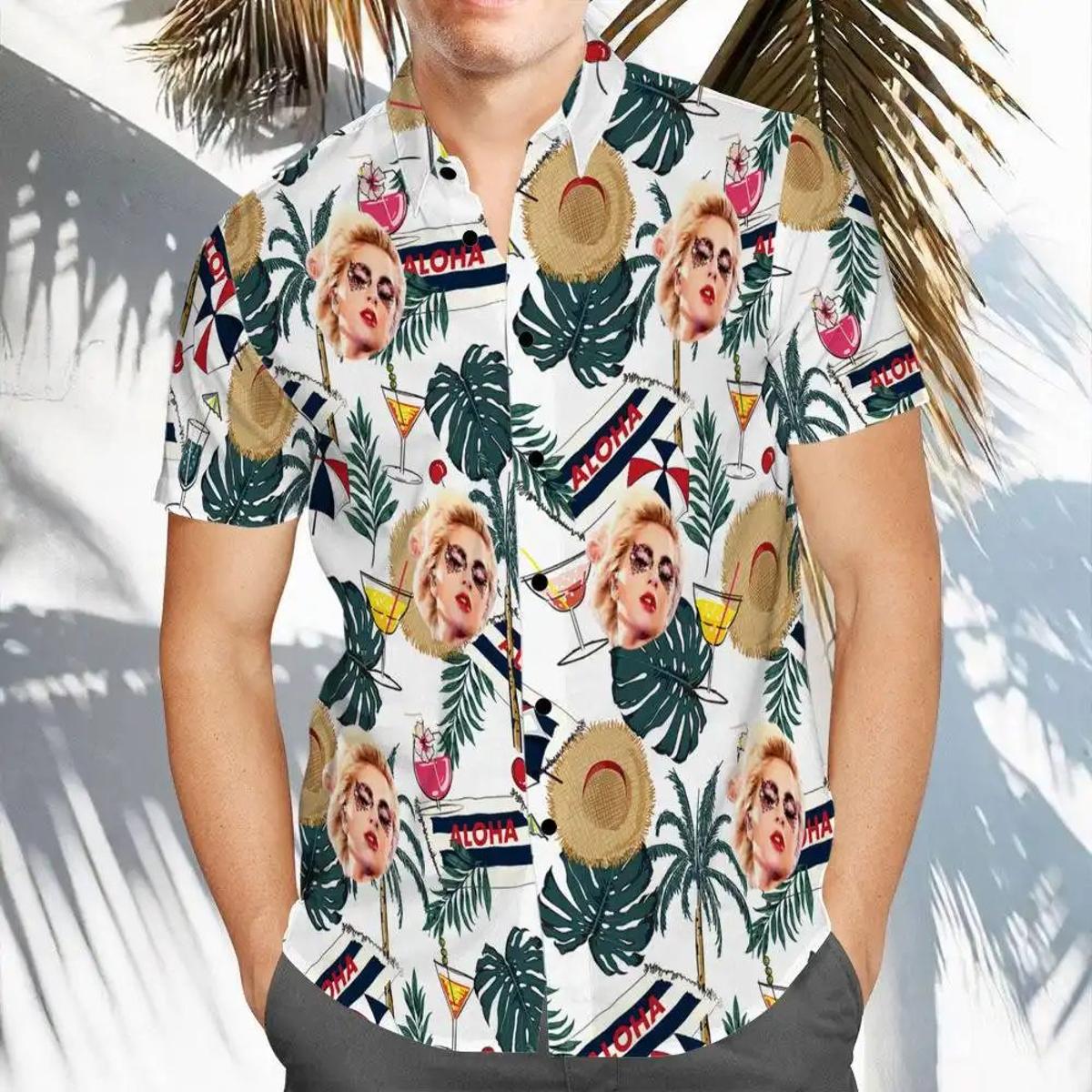 Lady Gaga Pink Coconut Grove Hawaiian Shirt Gift For Fans