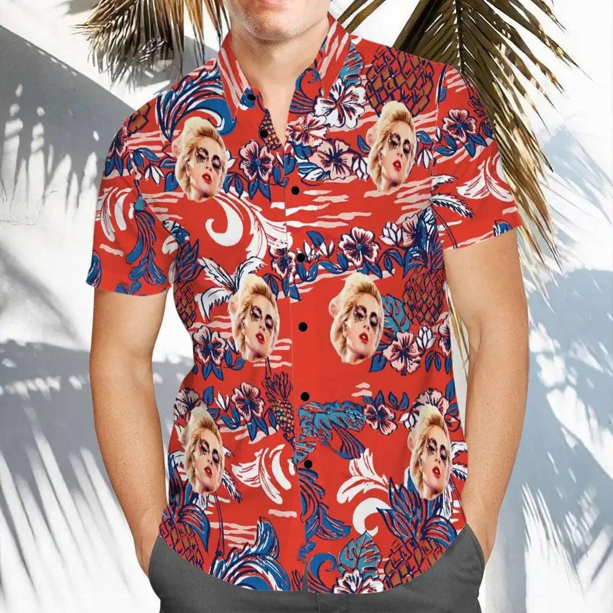 Lady Gaga Summer Beach Style Hawaiian Shirt Best Outfit For Men Women