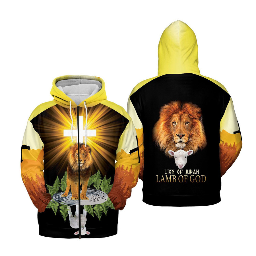 Lamb Of God Lion Of Judah Zip Hoodie Gift