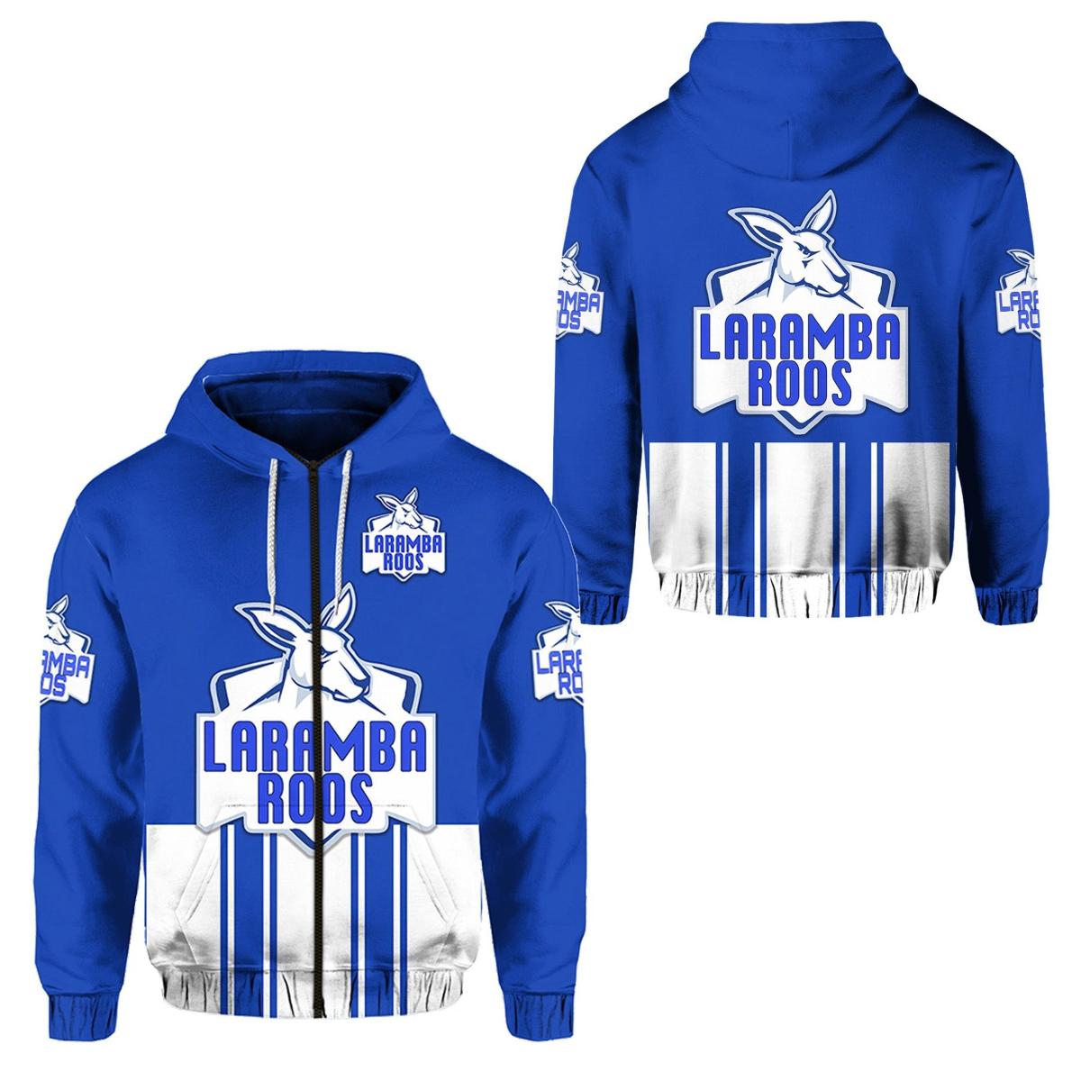 Laramba Roos Custom Name Number Kangaroos Zip Hoodie Gift For Fans