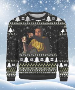 Laughing Leonardo DiCaprio Ugly Sweater Gift For Fans