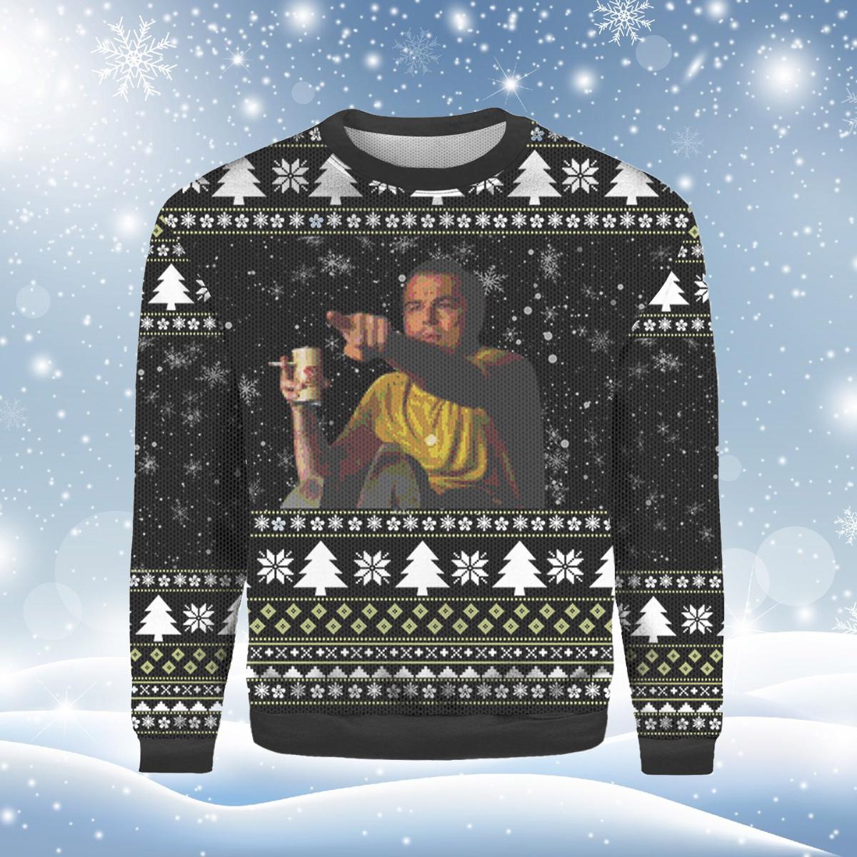 Laughing Lite Leonardo DiCaprio Christmas Sweater