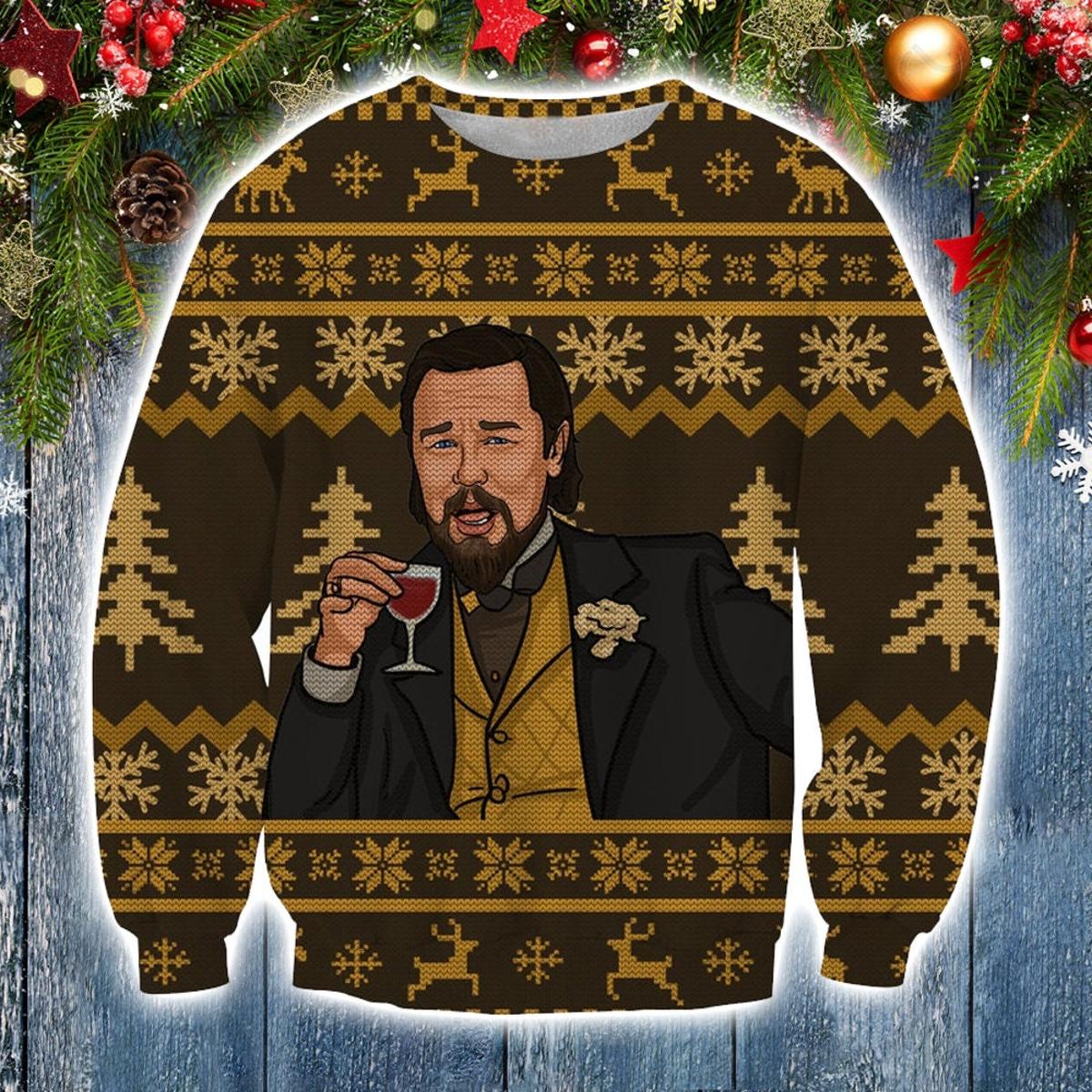 Dear Santa I’ve Been Nice Leonardo DiCaprio Ugly Sweater