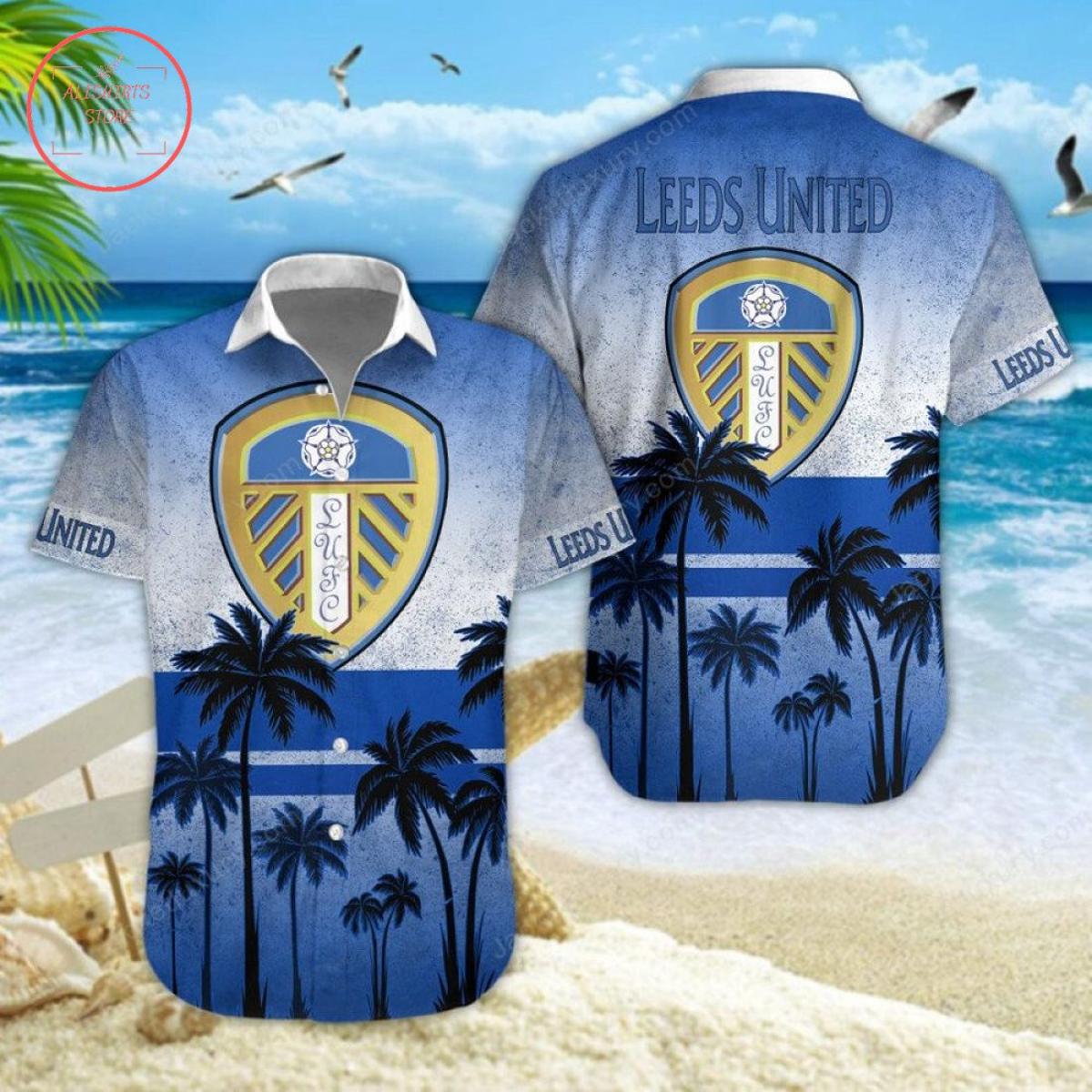 Leeds United White Yellow Floral Hawaiian Shirt Best Gift For Football Fans