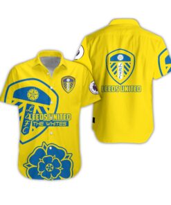 Leeds United Logo Simple Design Yellow Hawaiian Shirt Best Gift Ideas