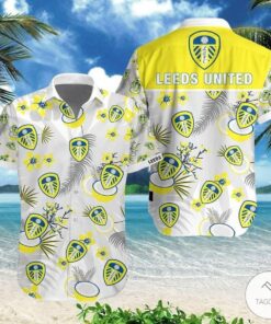 Leeds United Multi Logo White Yellow Floral Hawaiian Shirt Best Gift For Fans