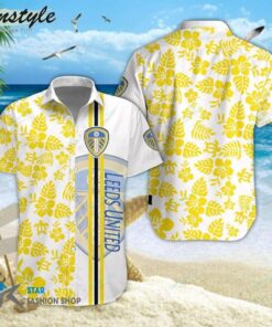Leeds United White Yellow Floral Hawaiian Shirt Best Gift For Football Fans