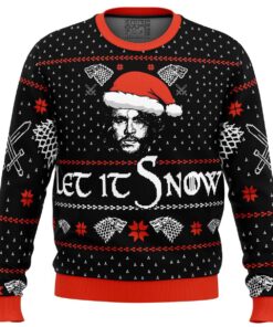 Let It Snow Jon Snow Game Of Thrones Black Xmas Sweater Best Holiday Gift For Fans